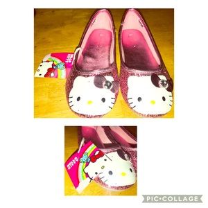 🆕Hello Kitty Sequin Ballet Flats Girl Dress Shoes